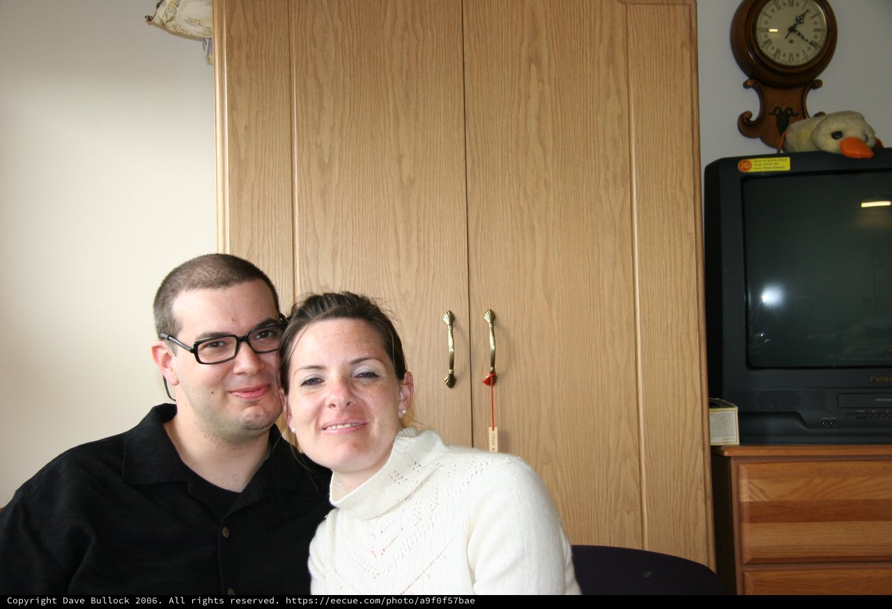 Smiling Couple Posing Together Indoors in 2006