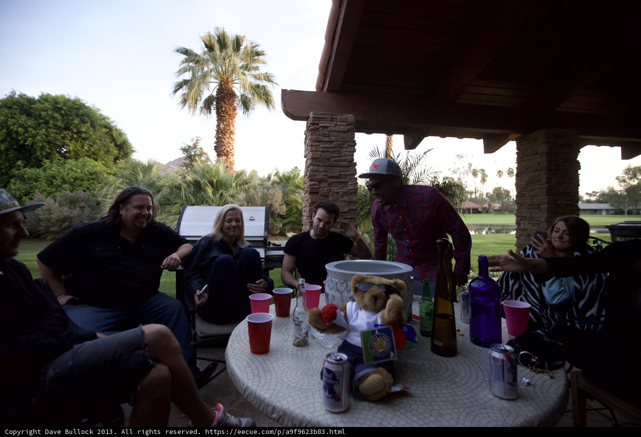 Friends enjoying drinks at Coachella weekend