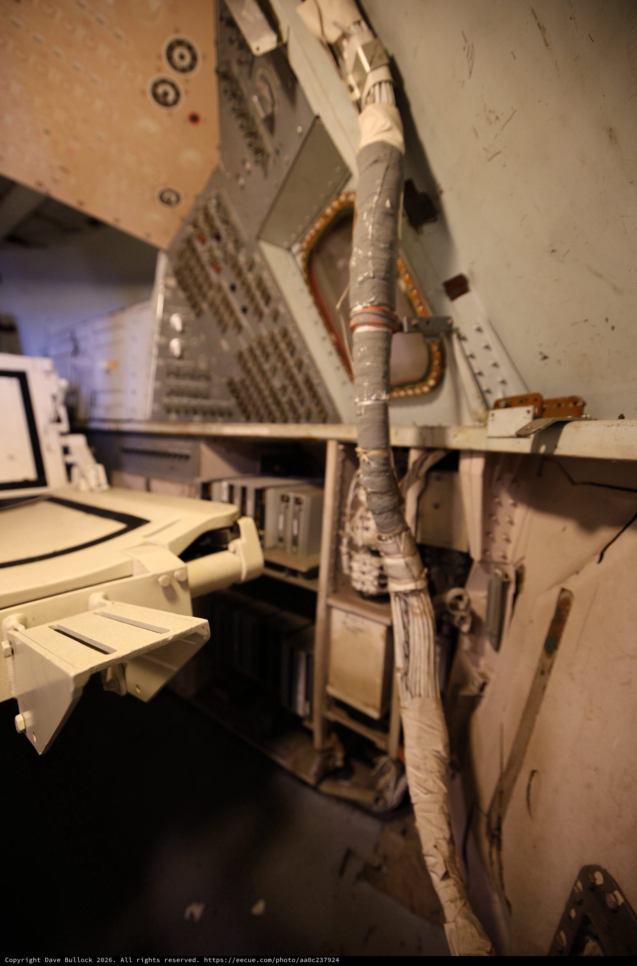 Cramped Command Module Interior of USS Hornet