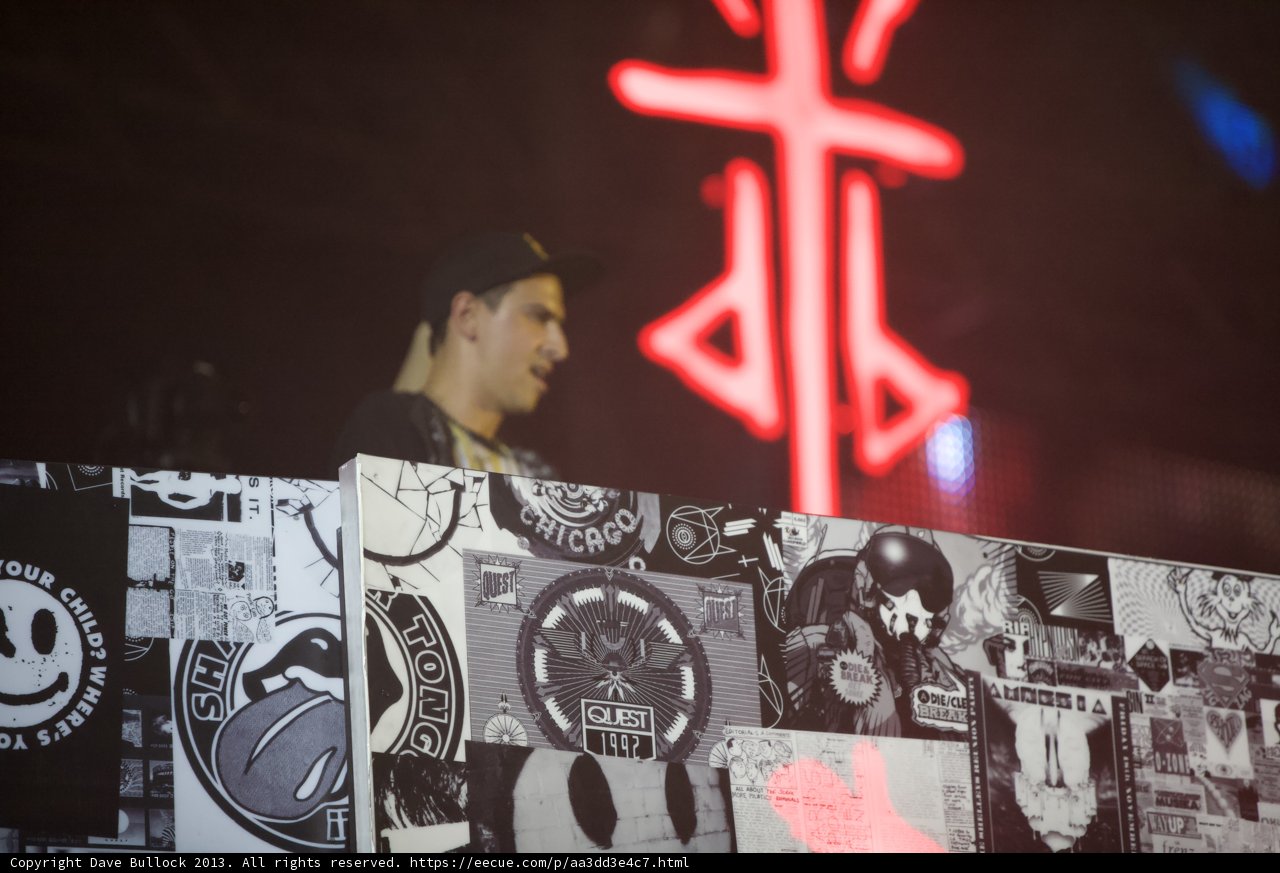 Boys Noize Rocks Coachella with Sign and Hat