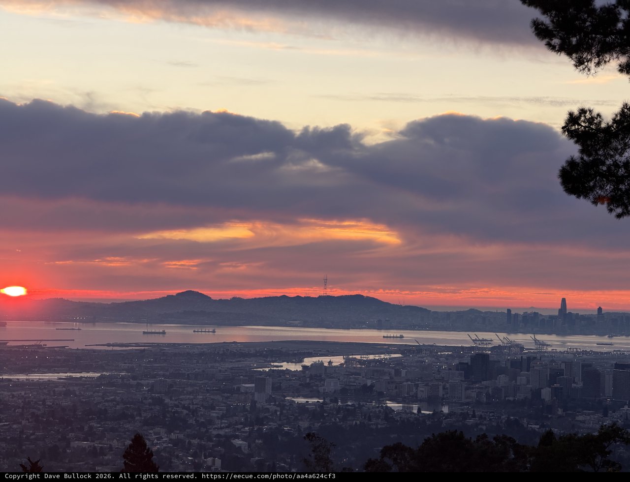 Sunset Over San Francisco Bay from East Bay Hills