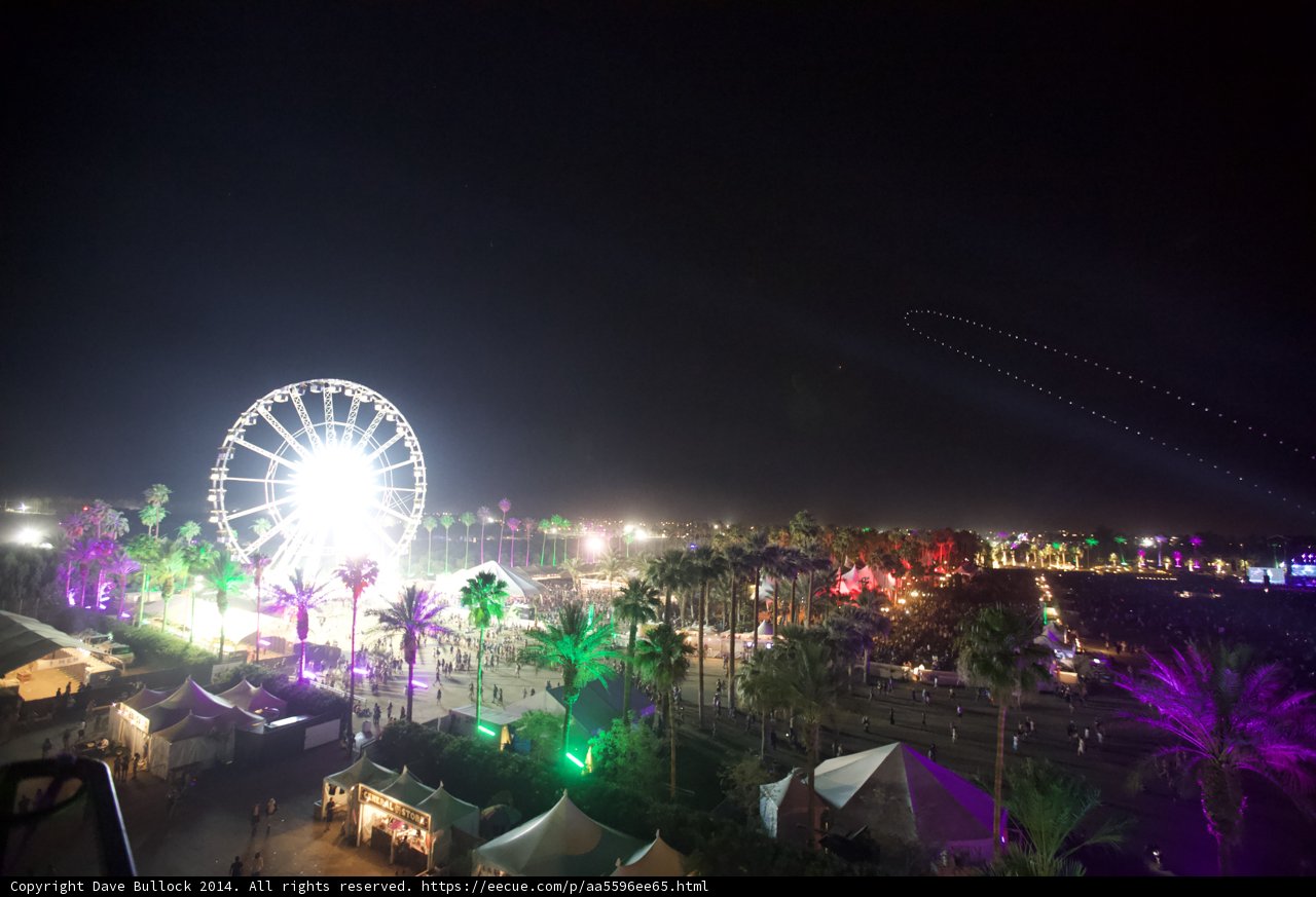 Illuminated Fun: Ferris Wheel and Lights at Night