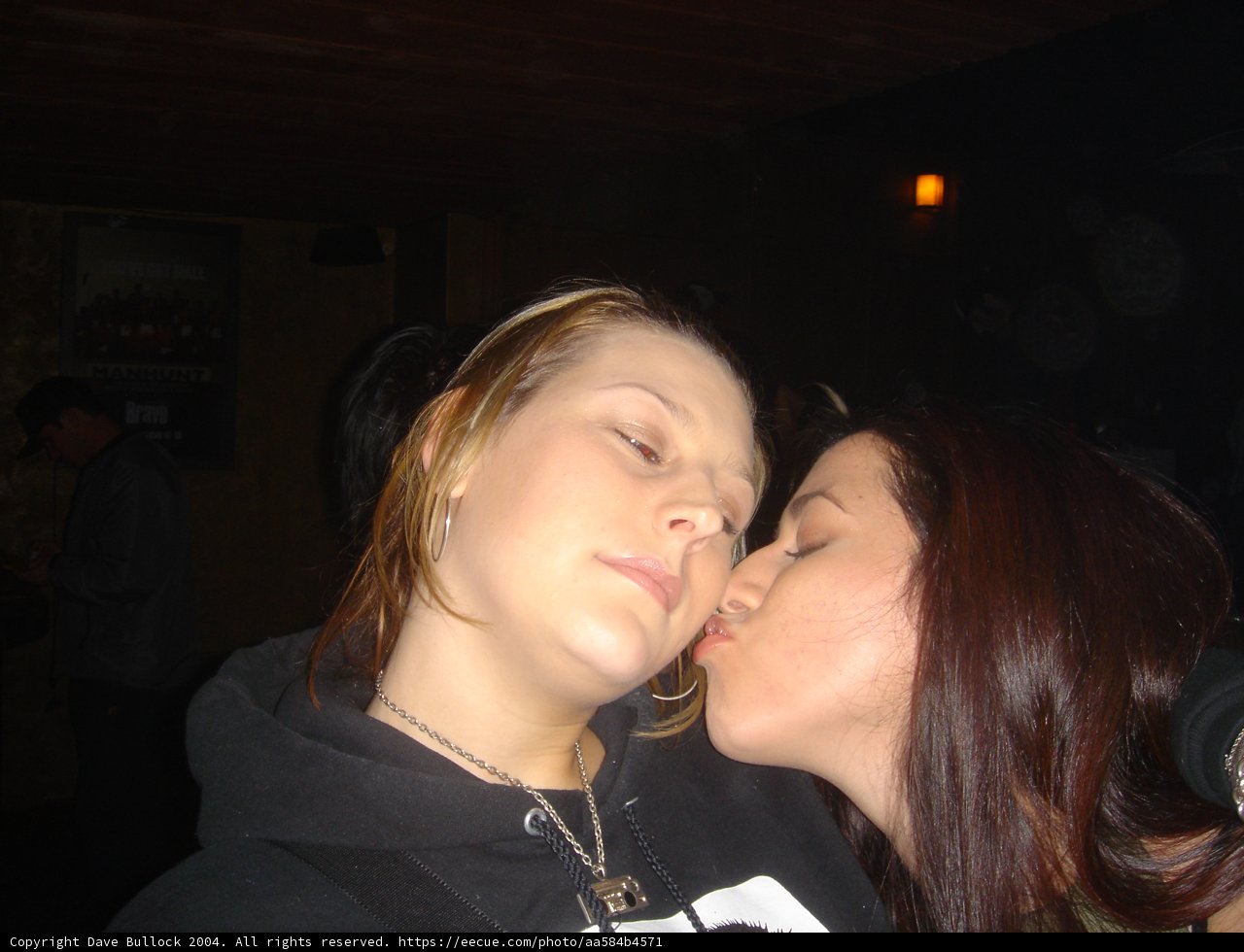A Romantic Kiss in the Urban Nightlife