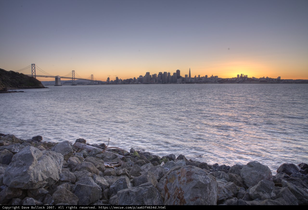 Bay sunset viewed from the promontory