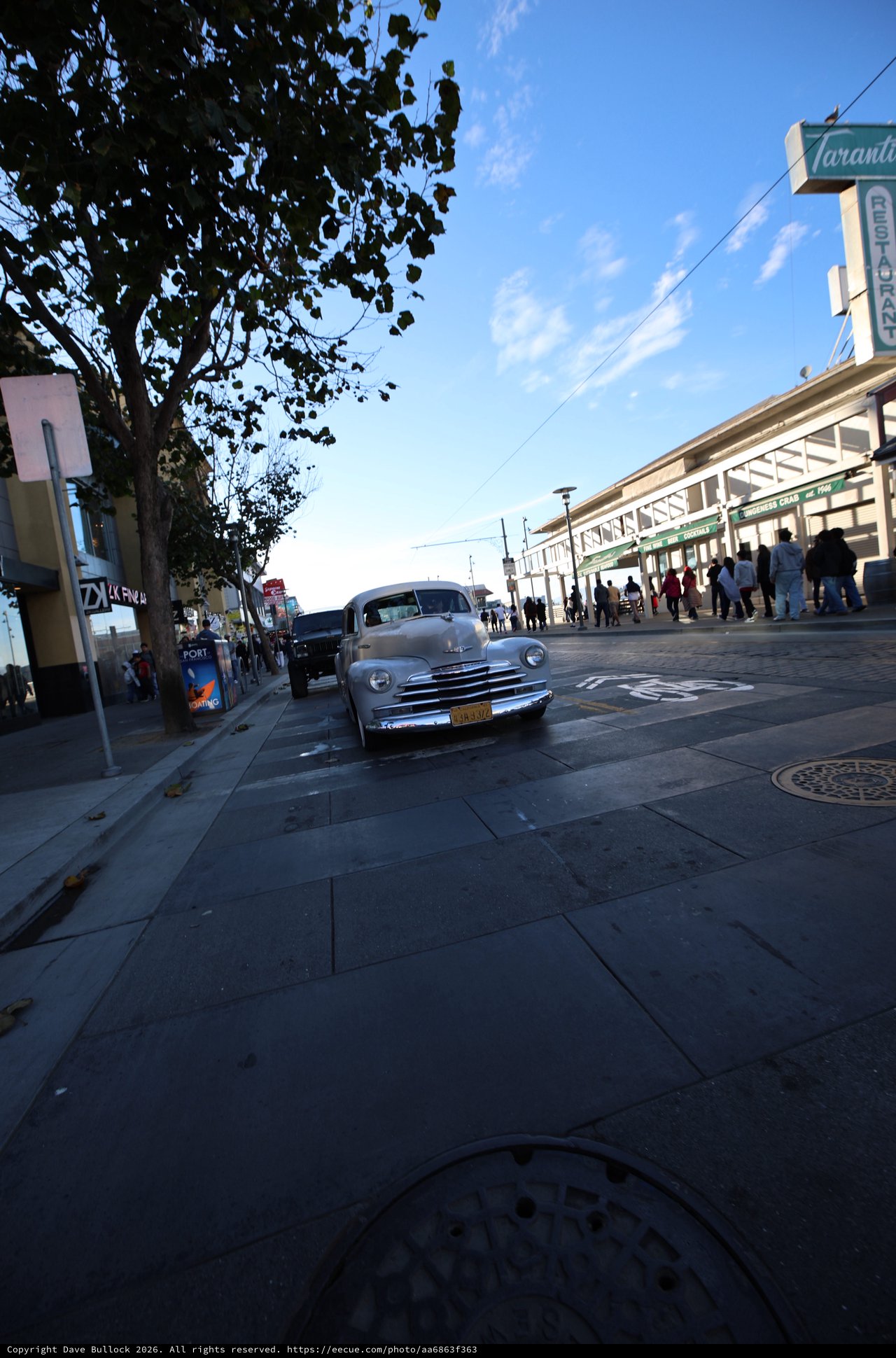 Classic American Car on Cuban Street at Dusk
