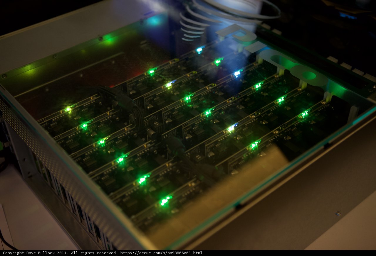Sleek Green LEDs on a Computer