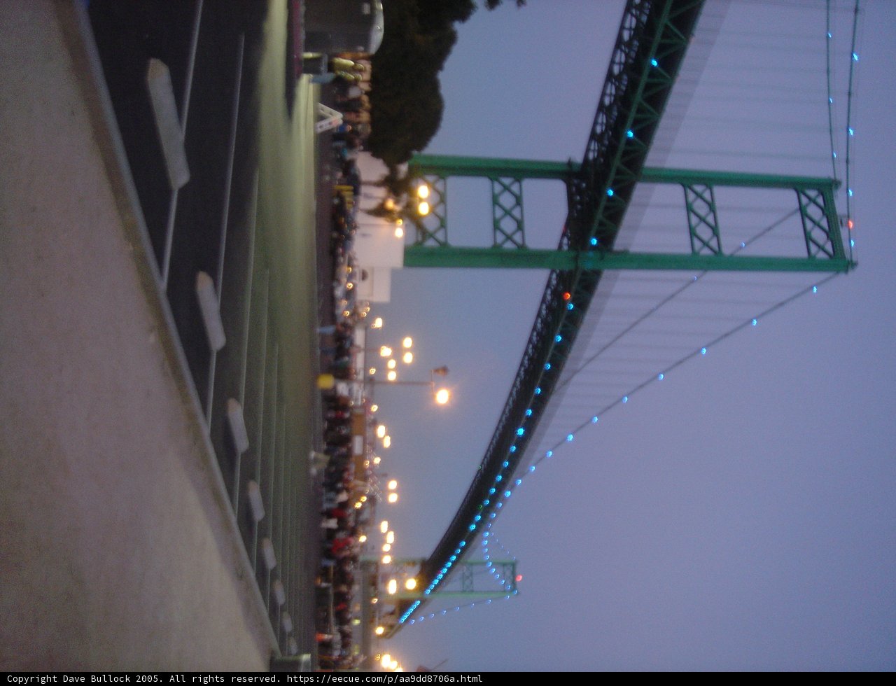 Illuminated City Bridge at Dusk