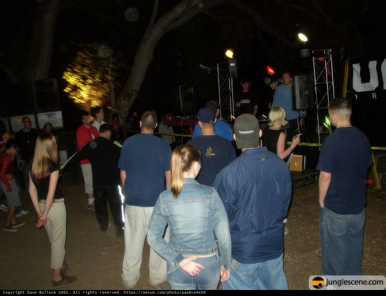 Nighttime Crowd Gathering for an Outdoor Concert