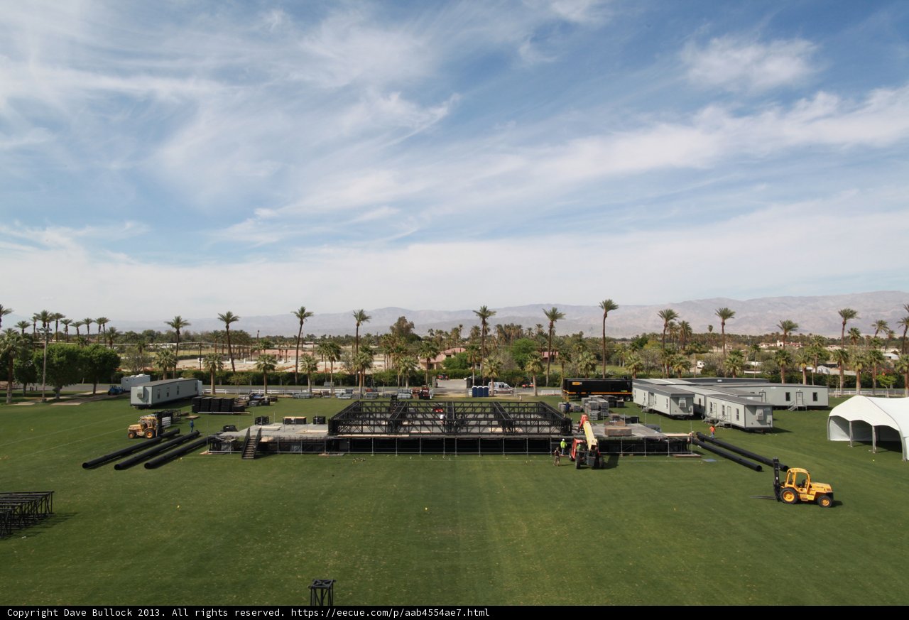 Music Festival Stage on a Green Field