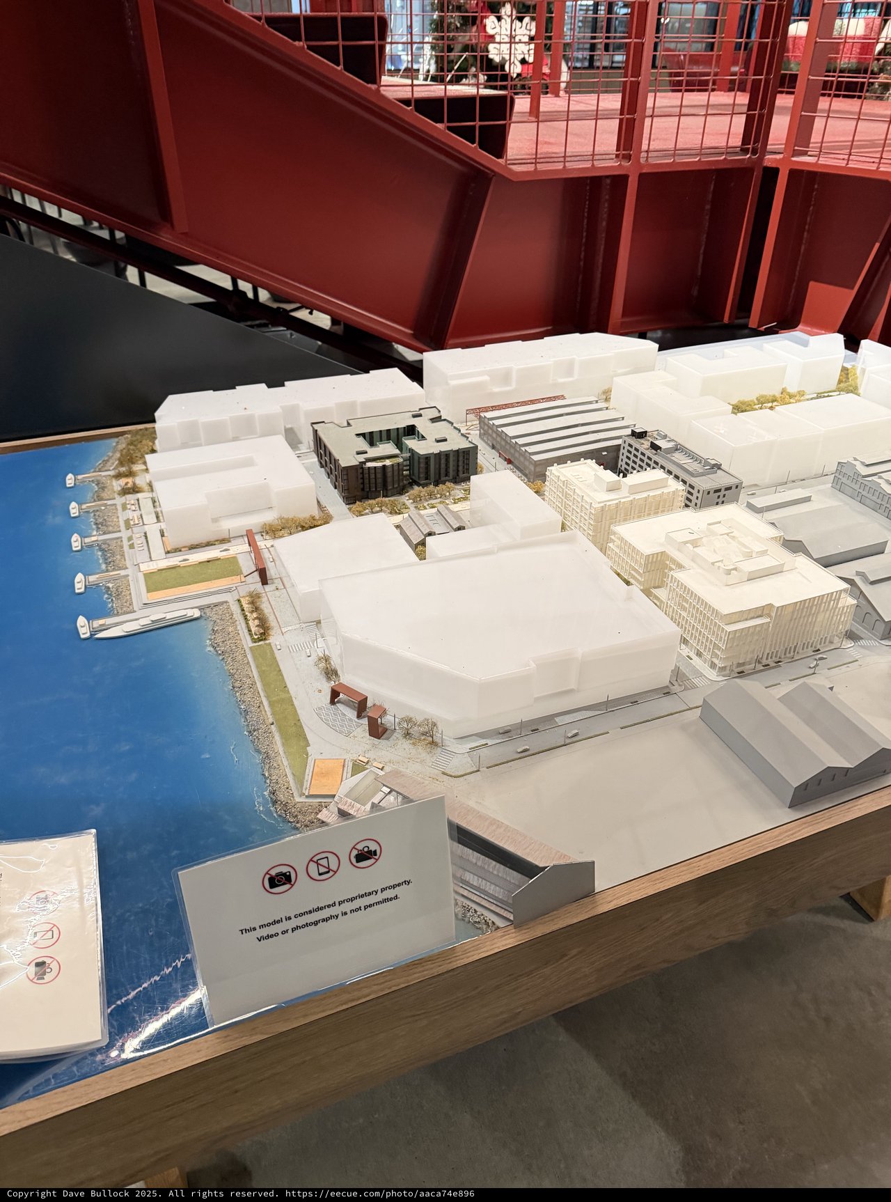 Architectural Scale Model in Red Grid Atrium Gallery