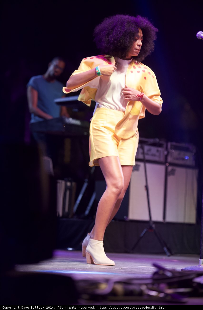 Solange Rocks Coachella Stage in Yellow Shorts