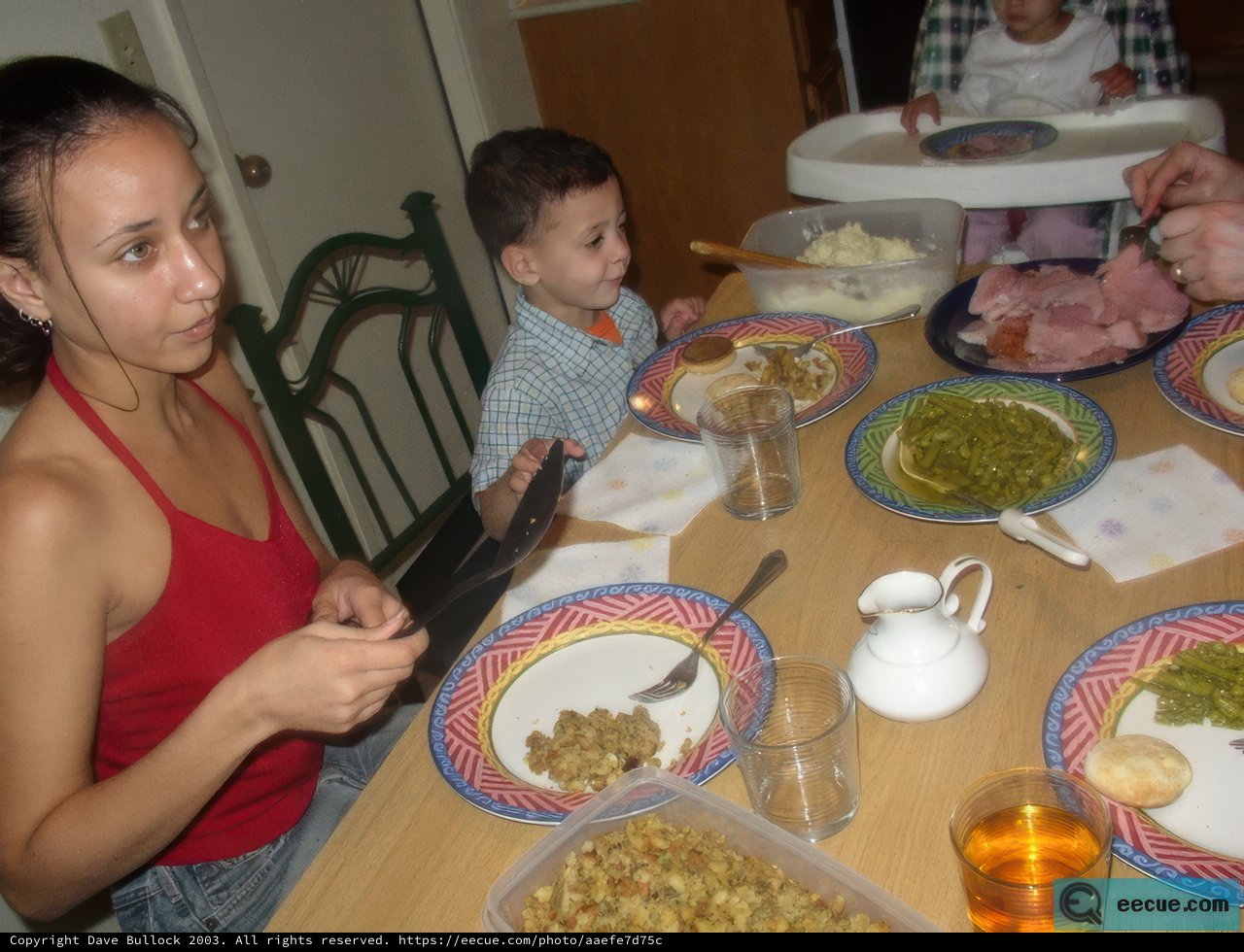Family dining at home