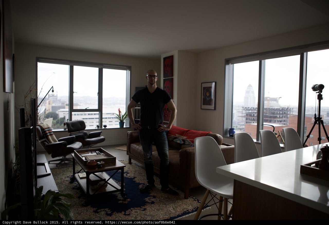 Living Room Portrait with City Views