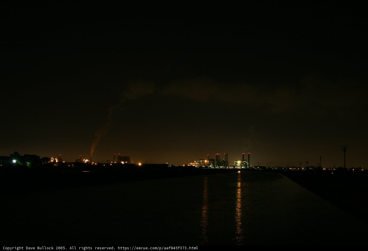 Industrial Cityscape at Night