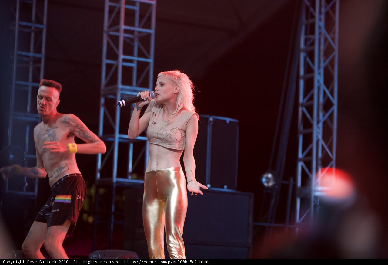 Golden Performer and Black Shirted Crooner at Coachella