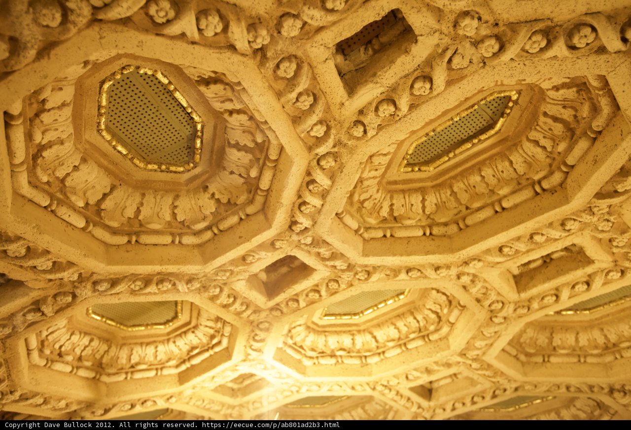 The Ornate Ceiling of the Grand Ballroom at the Grand Hotel in San Francisco