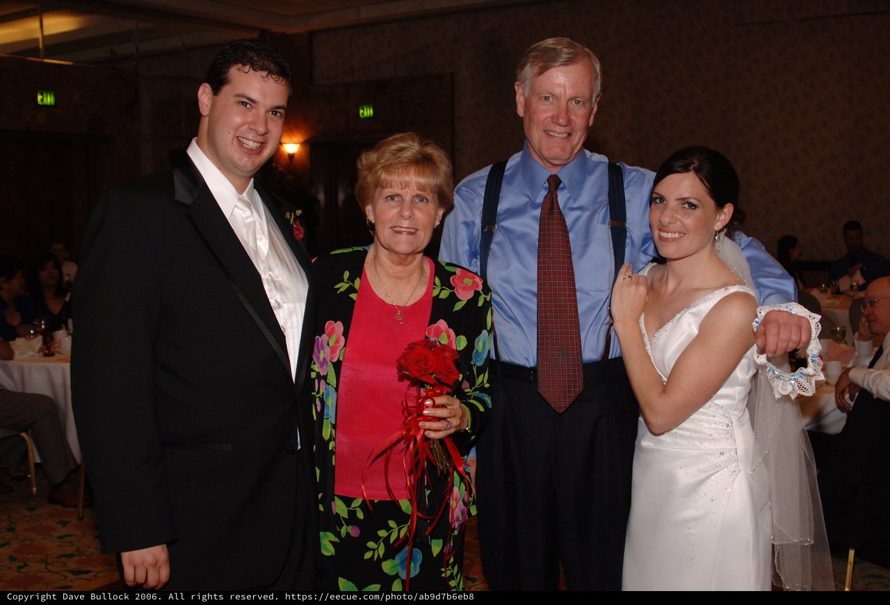 Wedding Reception Family Portrait with Newlyweds 2006