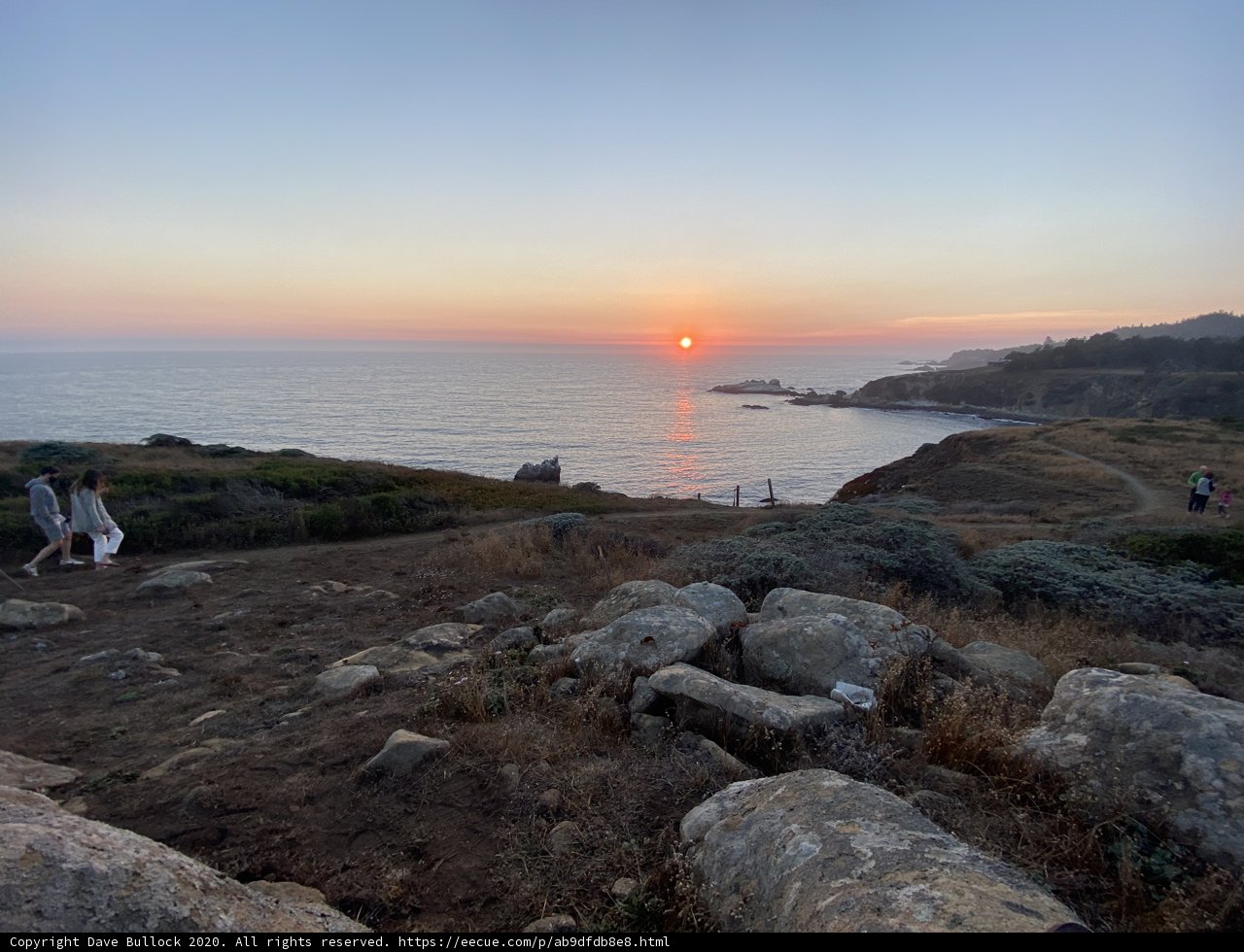 Sunset stroll along the rugged coast