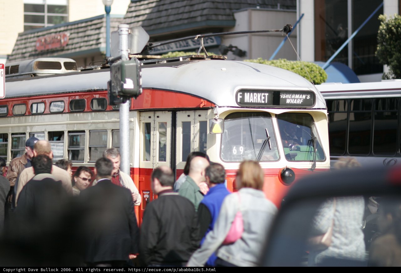 Red and White Double Decker Bus in San Francisco