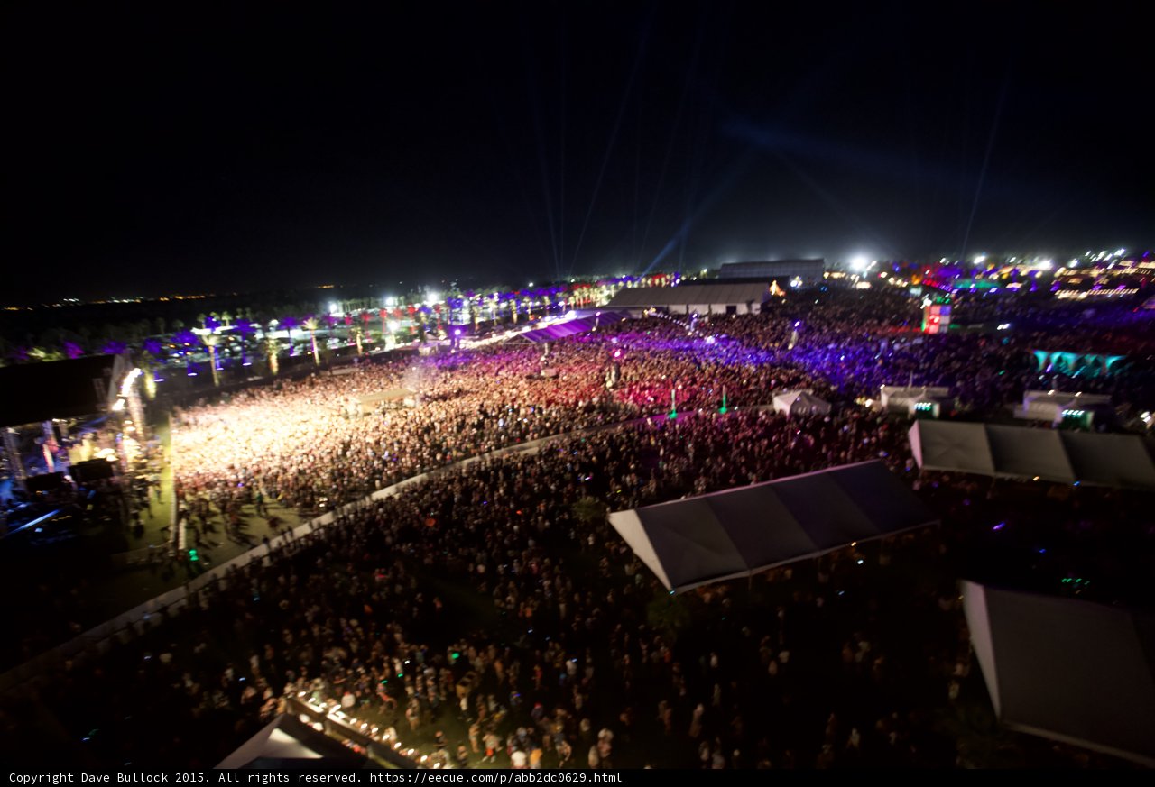Electrifying Night Sky at Coachella Music Festival