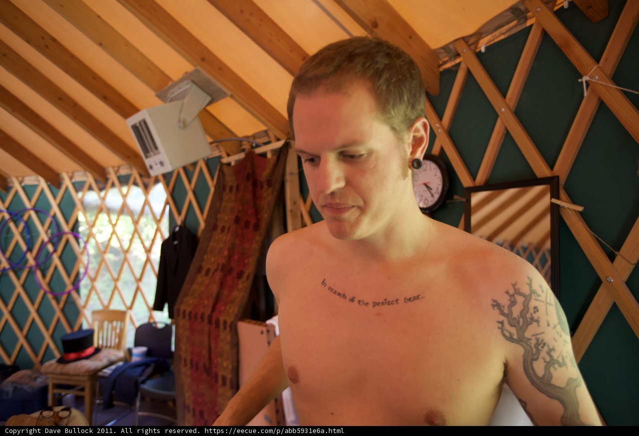 Tattooed Man in a Yurt
