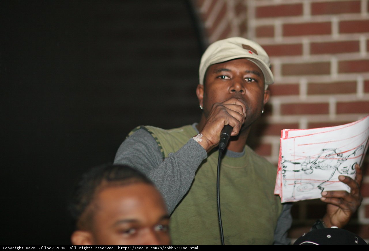 Steve J with a Microphone and Notes
