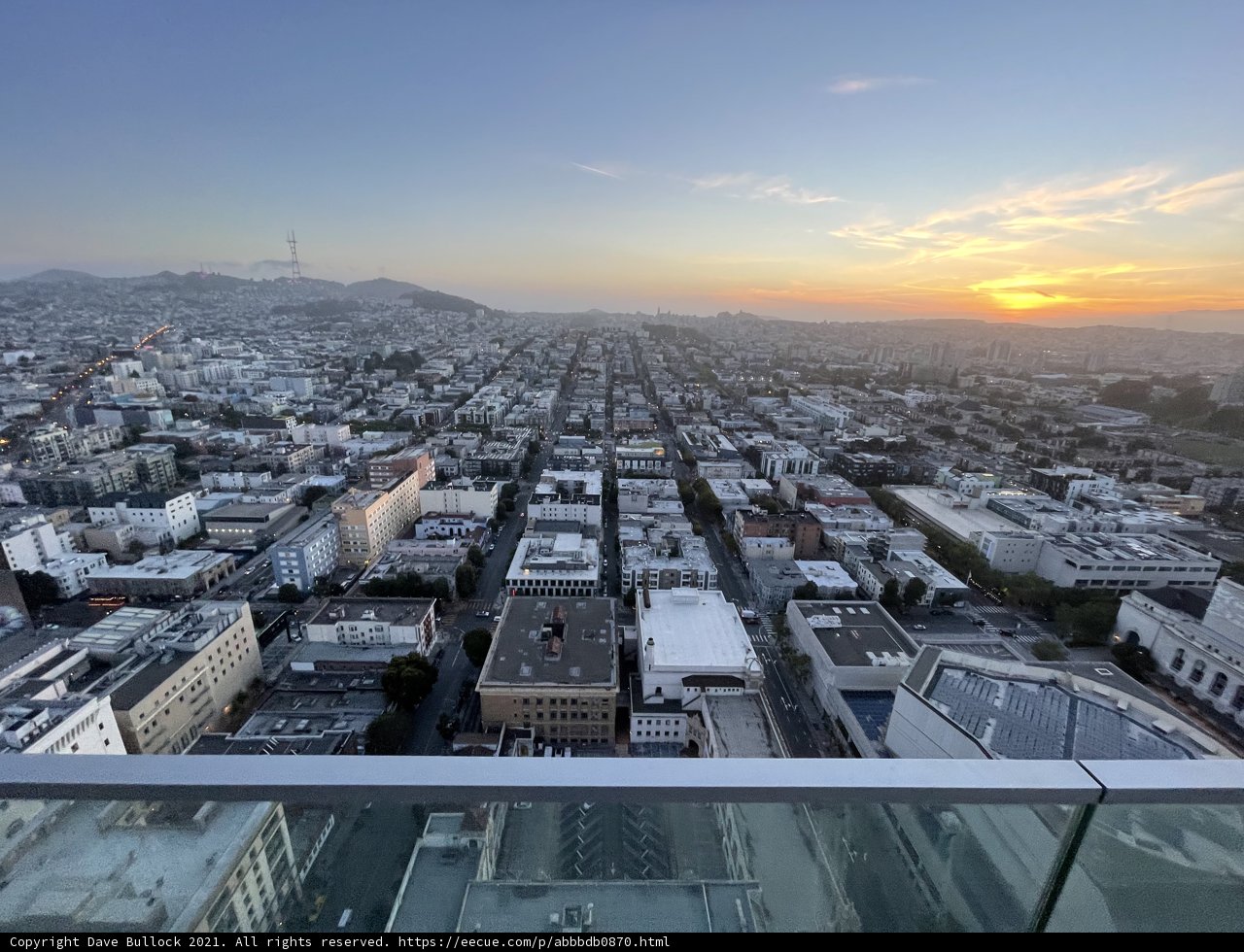 Overlooking the Urban Horizon at Sunset