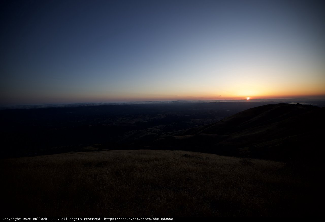 Golden Sunset Over Bay Area from Mount Diablo