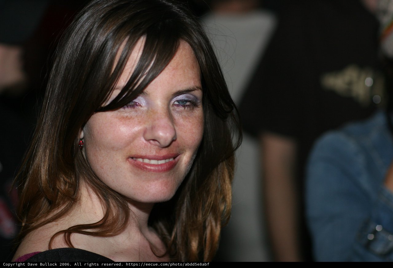 Smiling Woman at Valentine's Day Night Event