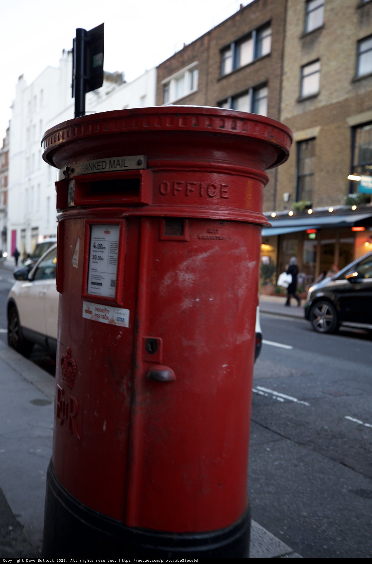 Classic Red British Post Box on London Street