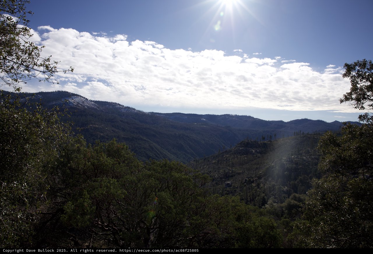 Sunlit Mountain Valley Vista in Yosemite