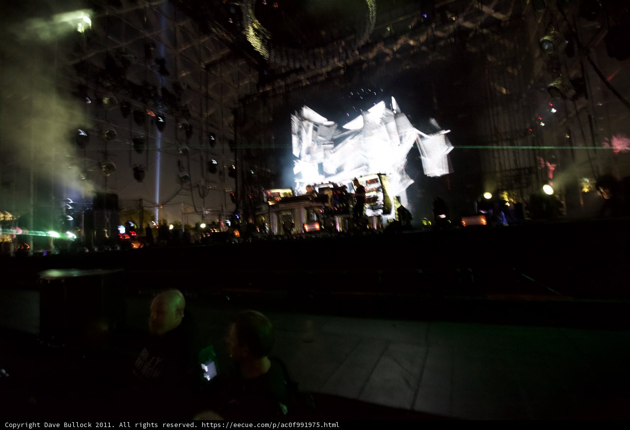 Concert-goers transfixed by LED screen