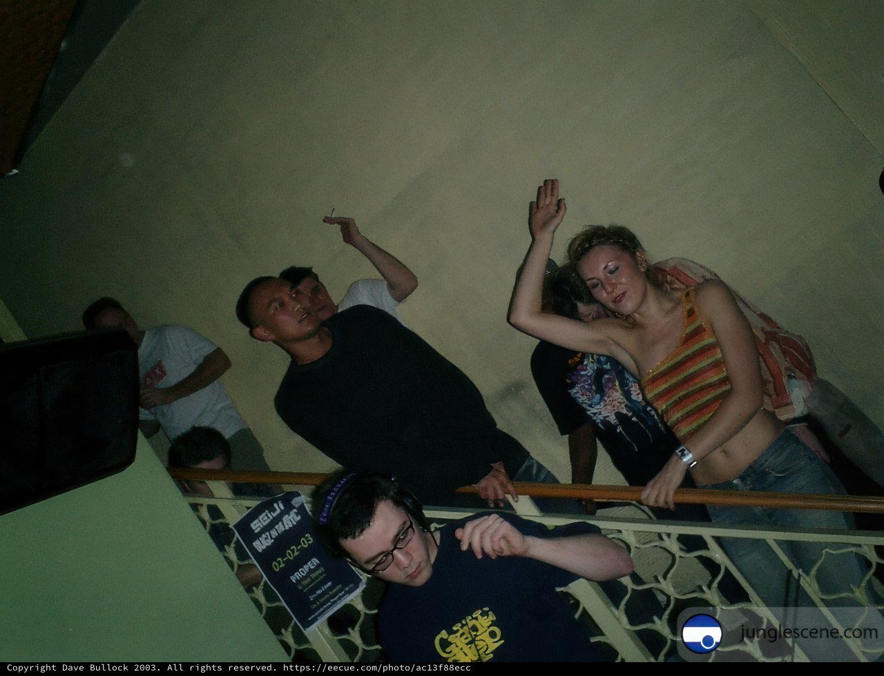 Wedding party on stairs