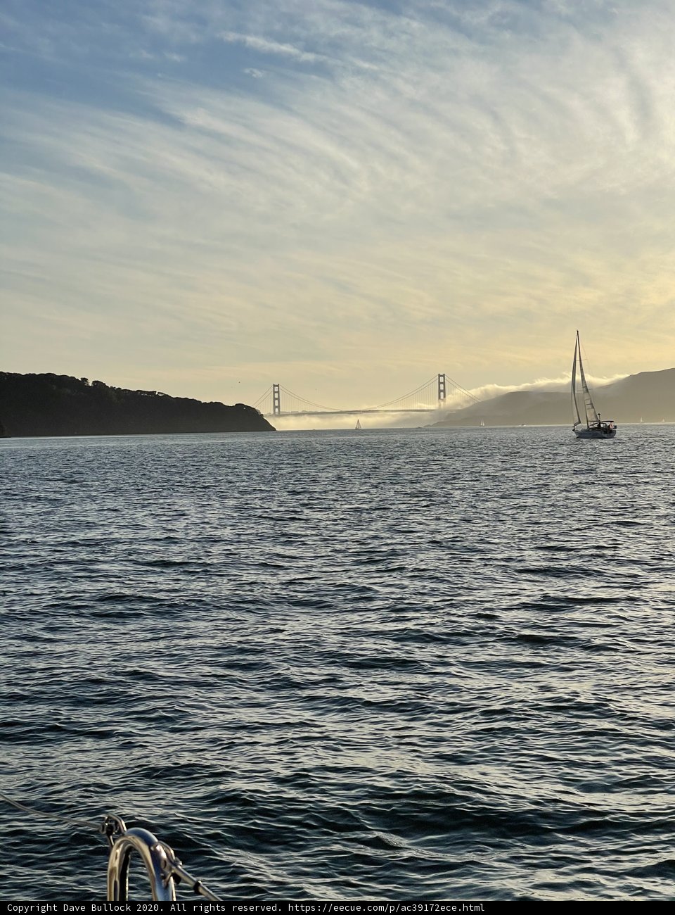 Sailing under the San Francisco Bridge