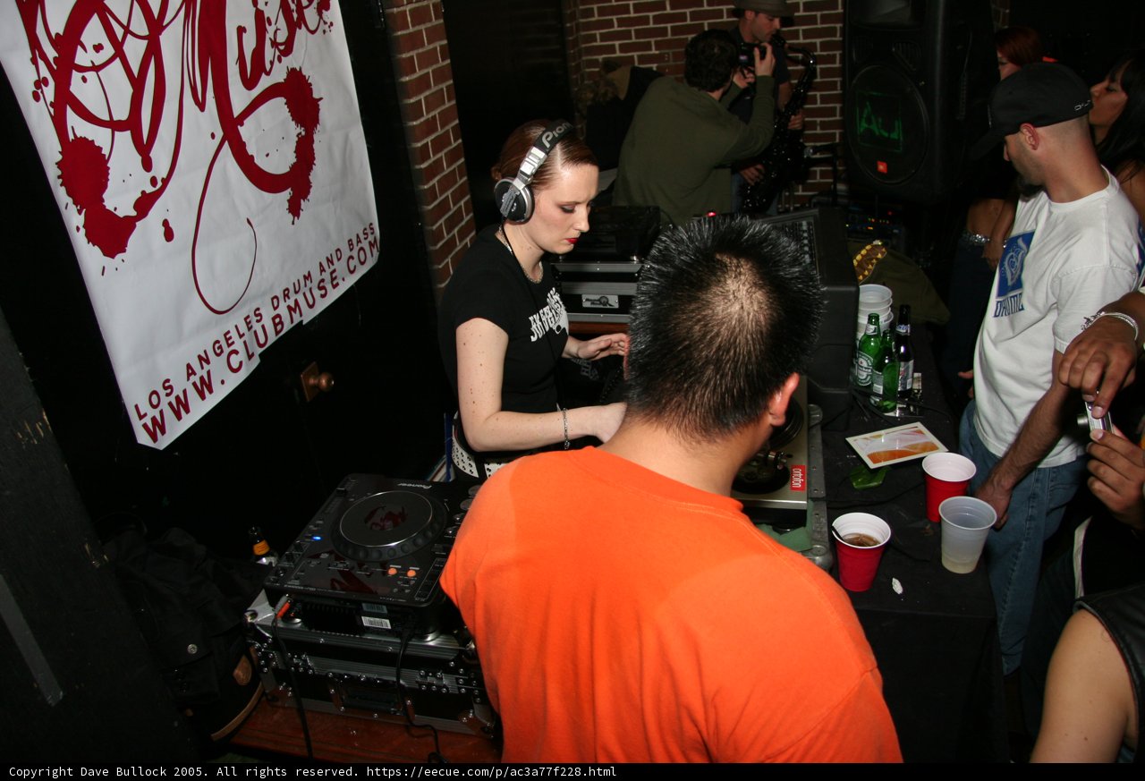 Party DJ rocks the headphones