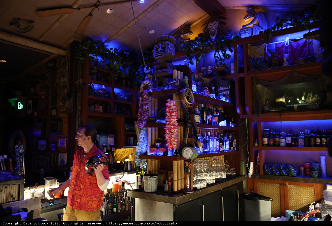 Blue Lights and Beverages at the Disneyland Hotel Bar