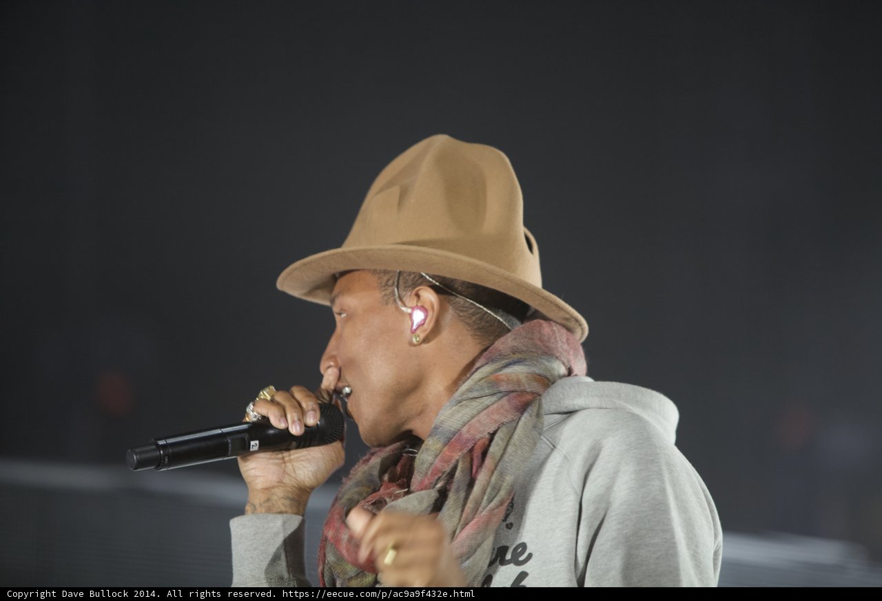 Pharrell Williams Rocks Coachella in Cowboy Hat and Scarf