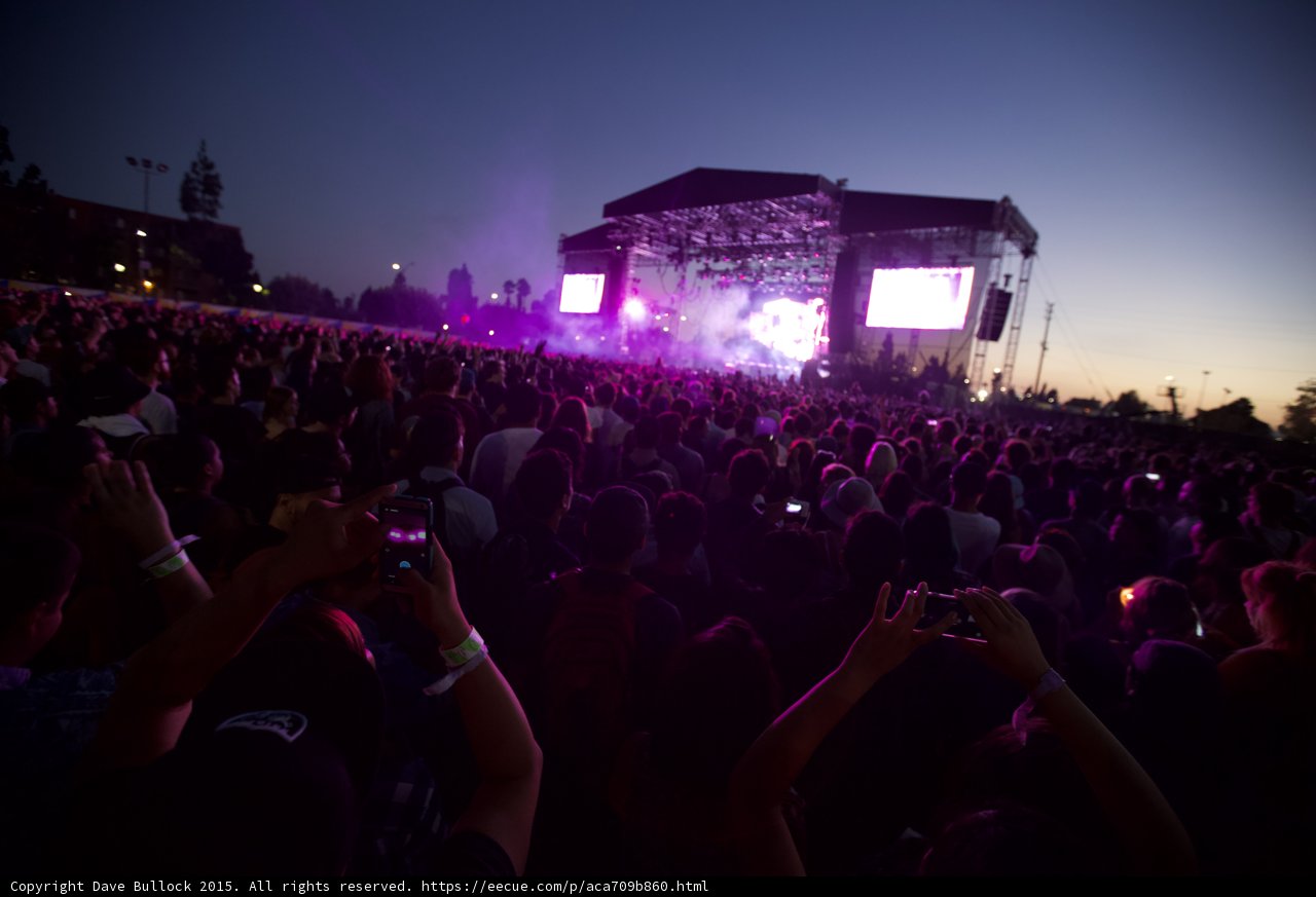 Main Stage Dusk Phones Purple Banners