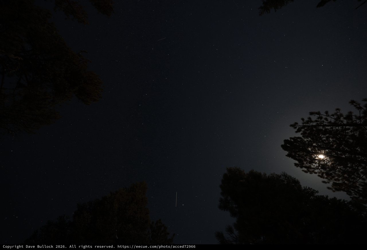 ISS Pass Over Mt. Lassen Under Moonlit Sky