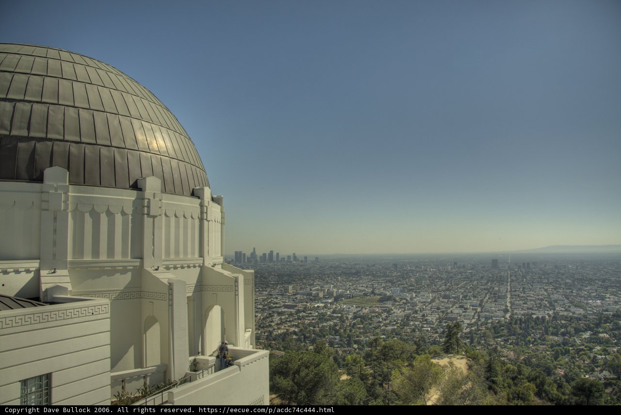 Panoramic city view from hilltop observatory