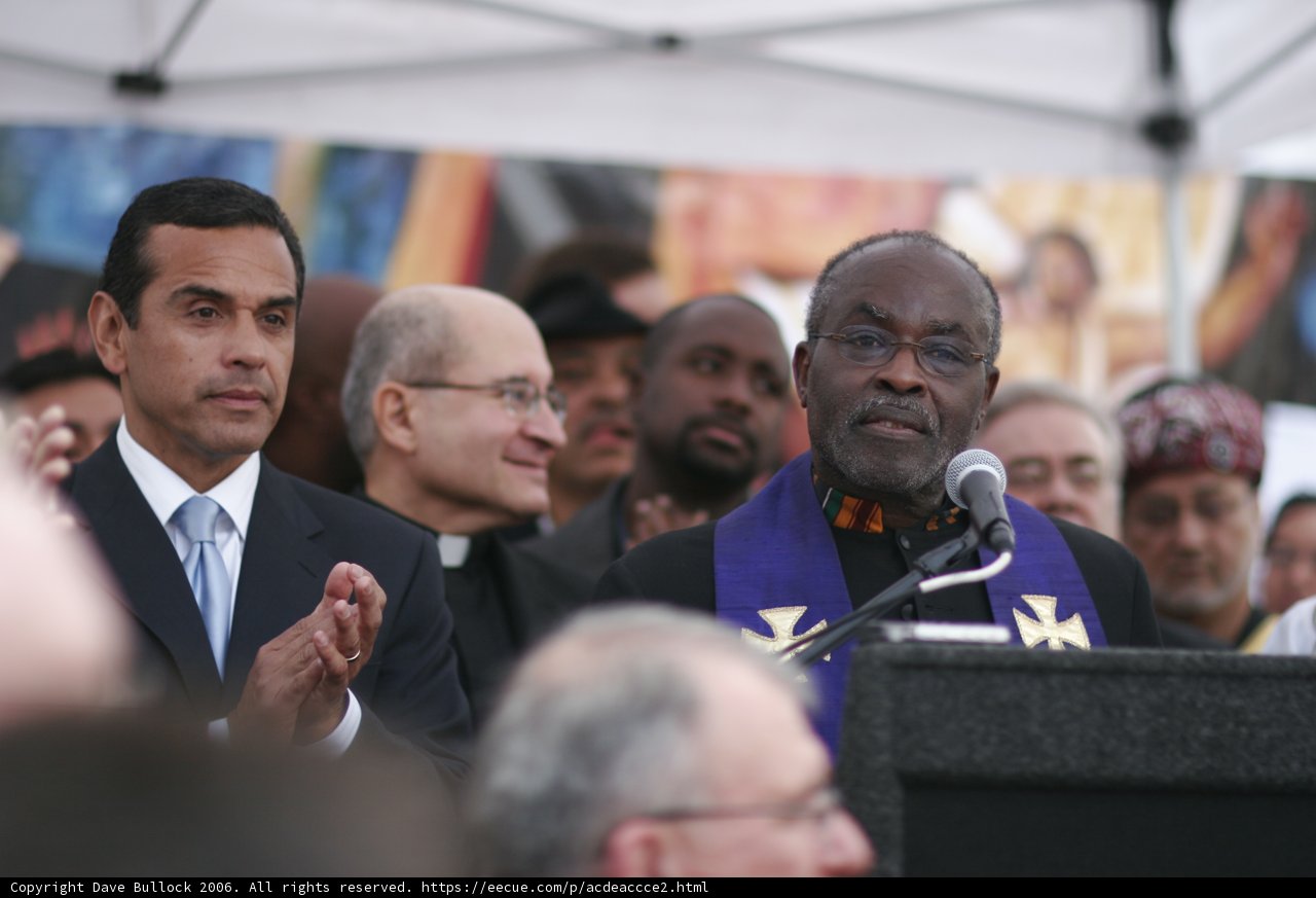 Addressing the crowd