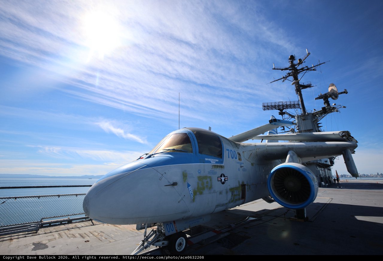 Naval Fighter Jet on USS Hornet Flight Deck