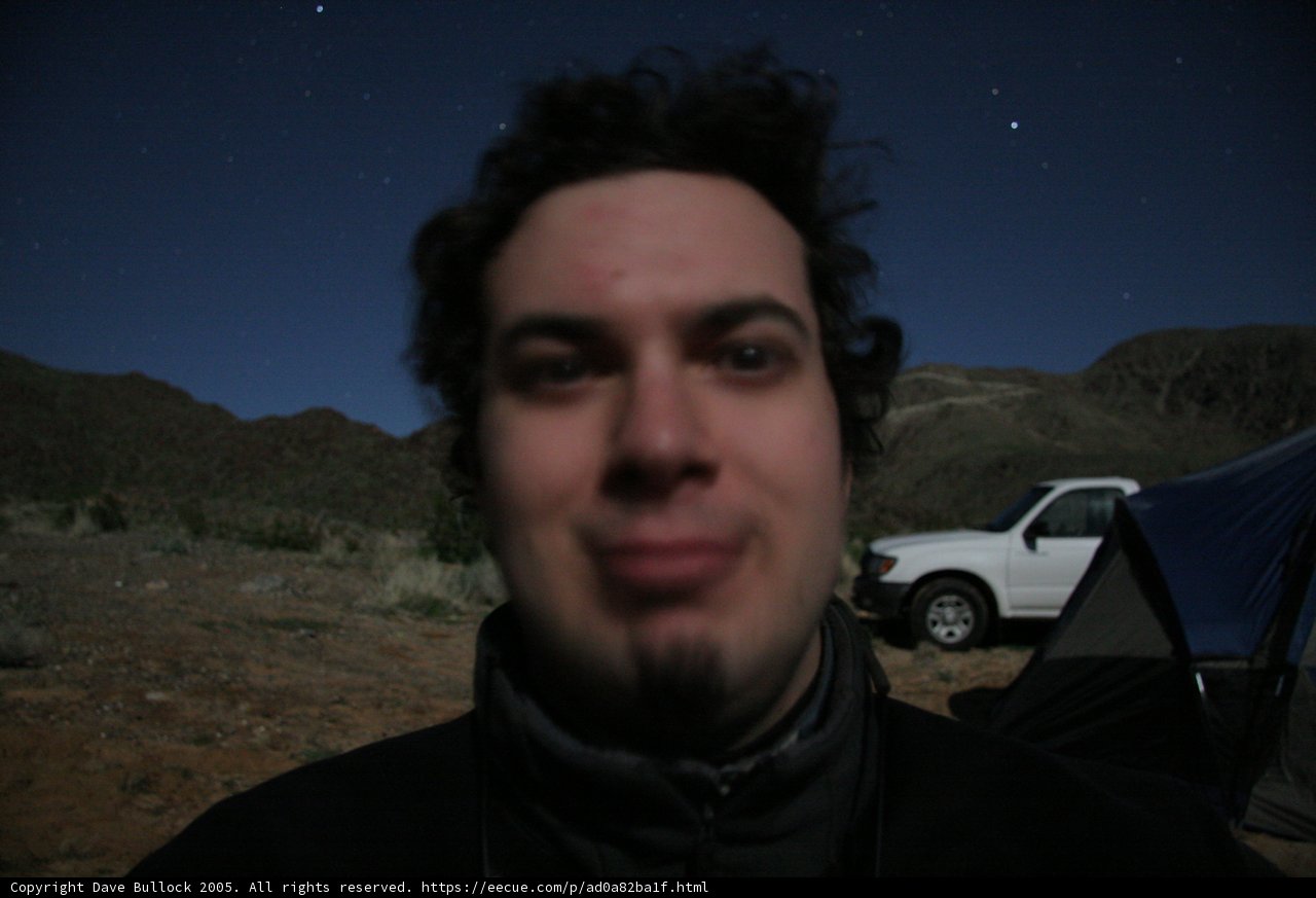 Nighttime Selfie with Car and Hill