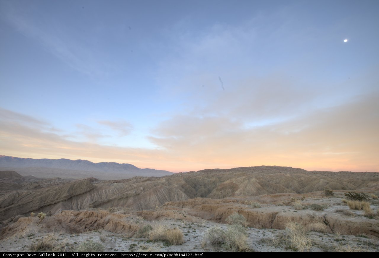 Desert Sunset with Moonset