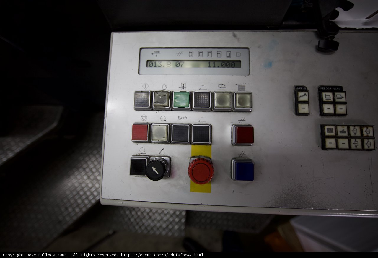 Control Panel of Machine