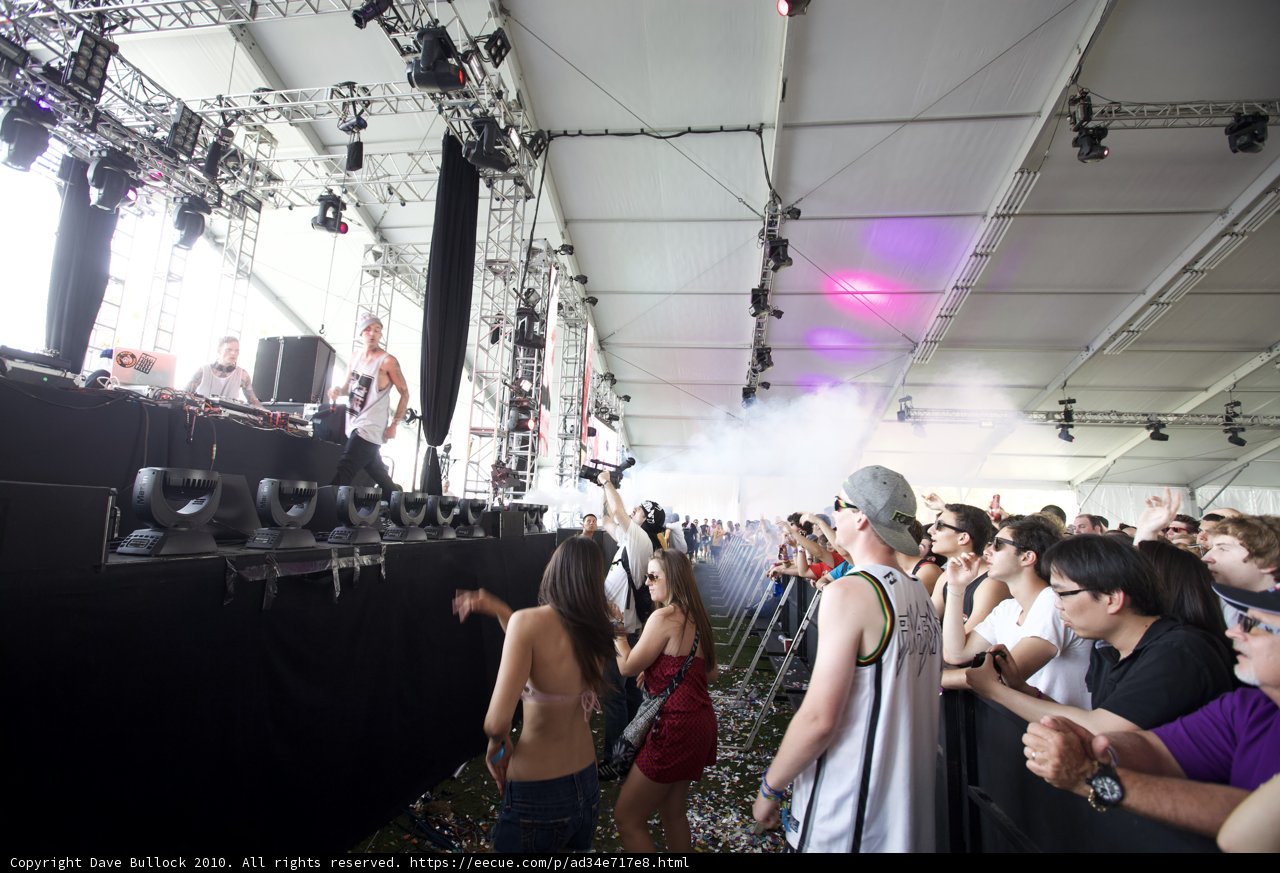 Smoke-filled stage at Coachella music festival