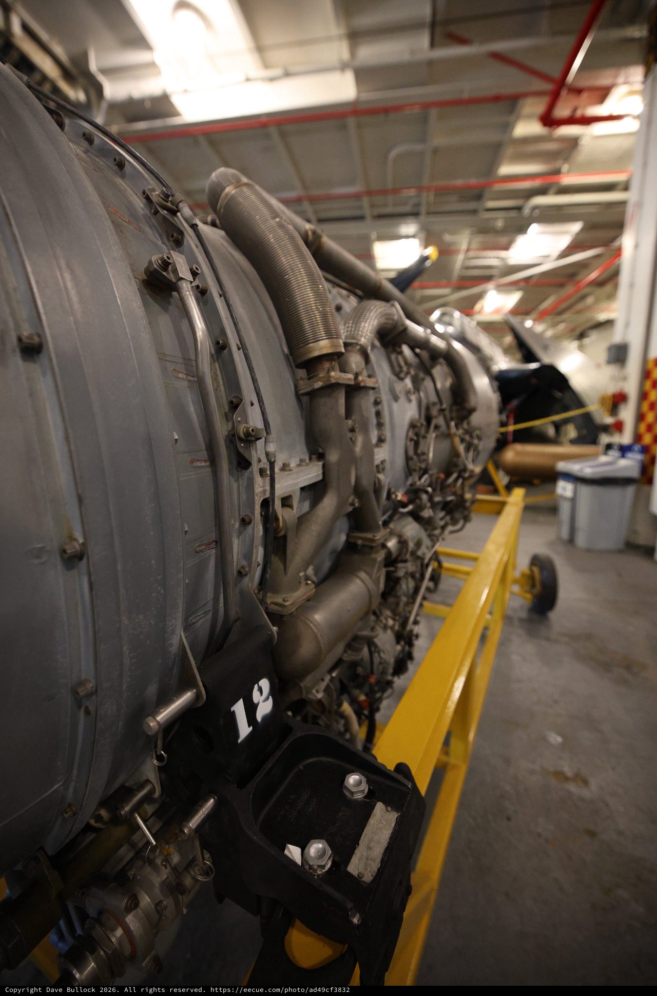 Aircraft Engine Maintenance in USS Hornet Workshop
