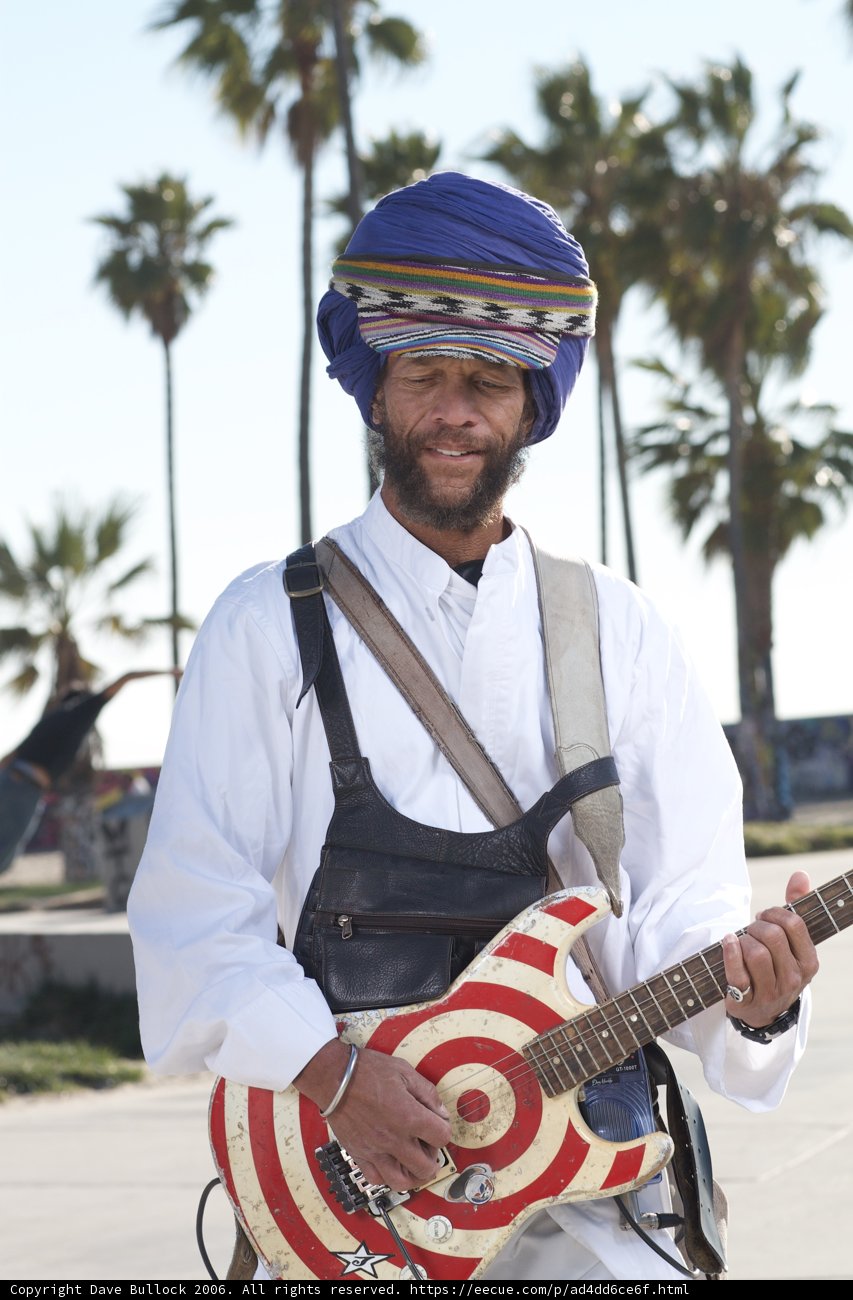 Turbaned Musician Under Blue Sky