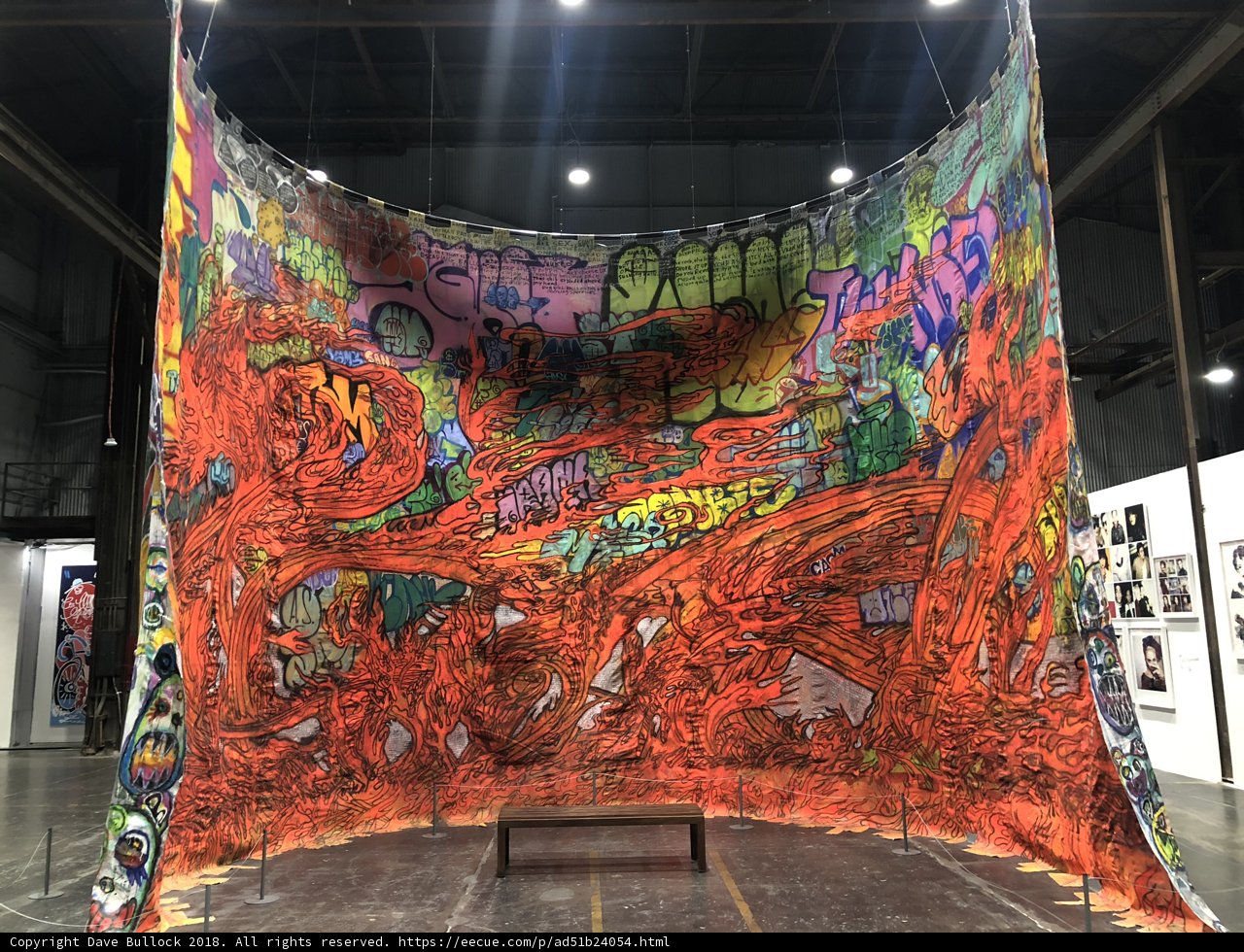 Colorful Graffiti Curtain