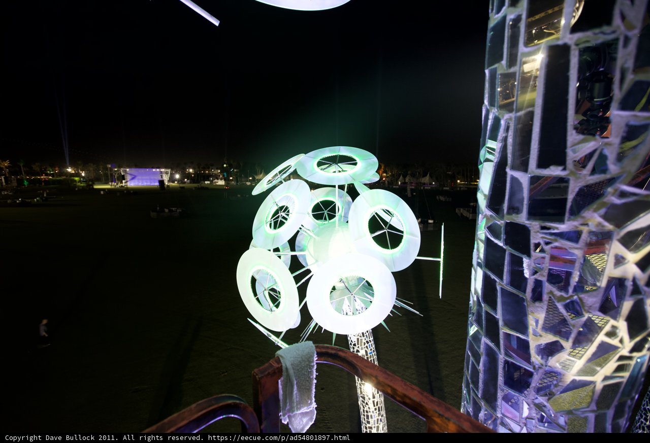 Crystal Sphere Sculpture Shining Bright in the Night Sky
